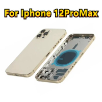Back Housing for iPhone 12 Pro Max, Change Repair Middle Chassis Frame, Apple 12 Pro Max Back Cover, Battery Rear Door Parts