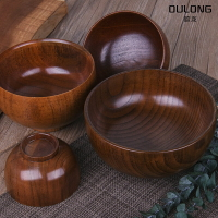 日式復古酸棗木碗成人木質米飯碗大號湯碗兒童木頭碗家用飯館餐具