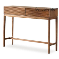 North America Black Walnut Wood Entrance Table Wall New Chinese Solid Wood Shelf Side View Console
