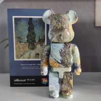 Building BE@RBRICK BB Bearbrick Rural Road In Provence Van Gogh Pass 400% 28cm Oil Painting Collection Literature Hobby