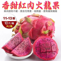 【果農直配】台灣紅肉火龍果x2箱(原箱11-13入/約10斤)