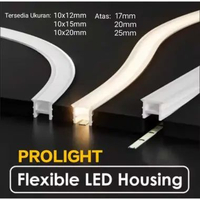 Rumah Housing Led Strip FLEXIBLE Silikon Lebar Atas 20mm-15x10MM / Lebar Atas 17mm-12x10MM/ Lebar At