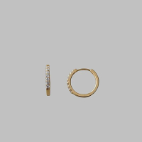 【ete】K18YG 輕奢鑽石美型圈耳環(金色)