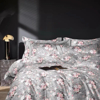 BIOSIBEDDING Sprei Set Katun Jepang Motif Bunga Shabby Abu Pink - Sprei Readystok Sprei Custom Semua