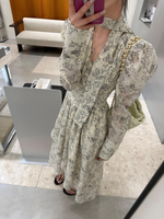 【2568人好評】區區歐陽 4/13 20點GANNI秀場風碎花連衣裙女夏季長短款裙子—貼心服飾