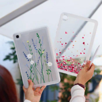 Case for Samsung Galaxy Tab A7 Lite A8 S8 S7 S6 T225 T500 10.4 X700 10.5 Cover 3D Cute Floral Clear Soft Shockproof Tablet Shell