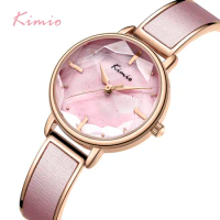 Kimio Women Watches Leather Bracelet Luxury Ladies Quartz Watch Woman Casual Waterproof Dress WristWatch Clock Gift Dropshipping
