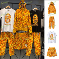 Mới Áo Hoodie BAPE X PUBG Màu Cam Rằn Ri Hình Đầu Cá Mập Ape Vàng Sa Mạc Jakets Cổ Điển Cho Nam Và N