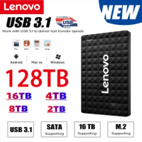 Lenovo Portable SSD 16TB Mobile Solid State Drive 128TB High-Speed External Storage Decives Type-C USB 3.1 Interface For Laptop