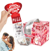 Cash Pulling Gift Box Multi-Purpose Cash Pulling Box For Valentine's Day Gift Wrapping Supplies Storage Box For Snacks Cash