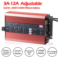 72V 20S Li-ion 84V Smart Adjustable Lithium Battery Charger Battery Electric Vehicle Charger for 20AH-120AH Lithium Battery