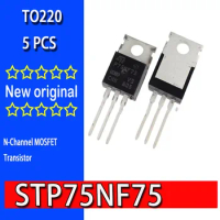 5PCS 100% new original spot P75NF75 STP75NF75 high-power FET inverter MOS transistor 75A75V N-Channel MOSFET Transistor