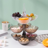 玻璃水果盤果盤客廳家用茶幾托盤收納糖果盒零食干果盤展示架擺件