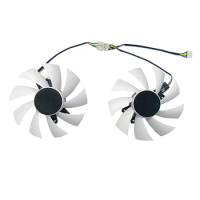For ZOTAC GTX1660 SUPER Destroyer HY/HB Graphics Card One Pair of White Cooling Fans