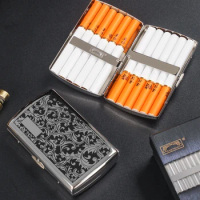 Cigarette Case 12 cigarettes Holder King Size Portable Reusable Men metal Cigarette Box