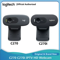 Logitech C270/C270i 720P HD Webcam Built-in microphone USB2.0 Free Drive Video Conferencing Online Course Computer Office Camera