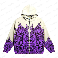 2024 Fall/Winter New 3D Printed Y2K Millennium Style Skeleton Sweatshirt Couple's Long Sleeve Skull 
