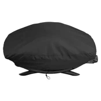 Oxford Fabric Black BBQ Grill Cover With Drawstring Waterproof Lightweight Dust Cover For Weber Q1200 And 1000 Series Grill