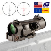 1x-4x Fixed Dual Purpose Rifle Scope Red illuminated Red Dot Sight for Rifle Hunting Shooting Red Dot Sight