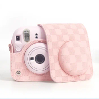 For Fujifilm Instax Mini12 Camera Checkerboard Checker Retro Camera Bag With Shoulder Straps Outdoor Storage Photography Bag