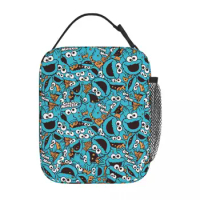 Cookies Monsters Thermal Insulated Lunch Bag for Work Portable Food Bag Container Men Women Thermal Cooler Lunch Boxes