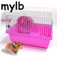 mylb High Quality Pet Hamster Cage Portable Small Pet Cage Nest Cute Water Bottle Hamster Toy Sport Wheel Guinea Pig House