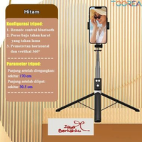 TOOREA 170CM Selfie Stick Tripod Tongsis Dengan Monopod Dengan Wireless Remote Control Bluetooth 7 T
