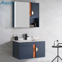 Luxury Popular Bathroom Led Mirror Waterproof New Design Plywood Bathroom Vanity Cabinet Sink