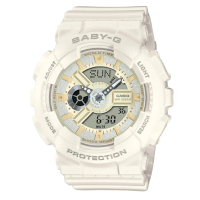 【CASIO 卡西歐】卡西歐 BABY-G 白巧克力 甜美雙顯腕錶 43.4mm / BA-110XSW-7A