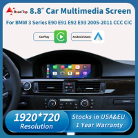 Road Top 8.8'' 1920*720 Wireless Apple Carplay Android Auto Multimedia Display Screen For BMW 3 Series E90 E91 E92 E93 CCC CIC