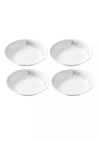 Corelle Corelle 4 Pcs Vitrelle Tempered Glass Soup Plates - Silver Crown