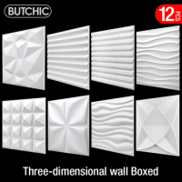 12 Pcs 30x30cm 3D three-dimensional wall sticker decor living room wallpaper mural waterproof 3D wall panel bathroom kitchen