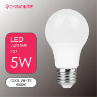 CHINOLITE LED 燈膽/燈泡 E27 5W 白光 6500K