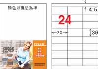 【龍德】LD-826-T-C A4透明護貝膜標籤(不可列印) 36x70mm