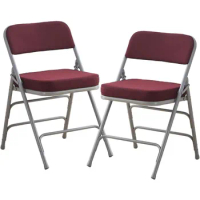2 Pack Folding Chairs with Ultra Thick Padded Seat Foldable Chair Indoor Comfortable Metal Chairs with Soft Cushion