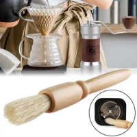 Coffee Grinder Cleaning Brush Machine Cleaning Tool Natural Bristles Wooden Dusting Espresso Brush With Wooden Handle
