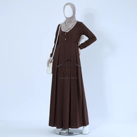 NO BRAND Gamis Sabrina Terbaru Baju Muslim Gamis Remaja Kondangan Dengan Size S M L XL XXL XXXL Maho