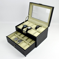 手錶盒 質感皮革收納盒(20支裝)附鑰匙【NAWA75】