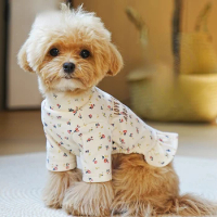 Pet Autumn and Winter Floral Bottom Shirt Teddy Bear Thick Small Dog Floral Lining Skirt Dog Clothing Designer Dog Clothes