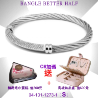 【CHARRIOL 夏利豪】Bangle Better Half更好的一半手環 晶鑽飾件銀索S款-加雙重贈品 C6(04-101-1273-1-S)