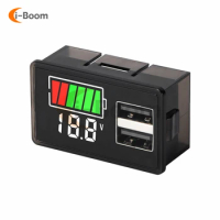 DC 8-100V Car Battery Charge Level Indicator 12V 24V 36V USB Lithium Battery Capacity Meter Tester Display LED Tester Voltmeter