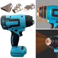 Cordless Hot Air Gun Hair Dryer with 3 Nozzles Heat Gun Thermal Blower 0-500℃ Rechargeable LED Light for Makita Battery