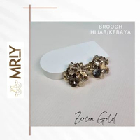 MRLY Bros Brooch Pin Hijab Kebaya Aksesories Premium Zircon Gold