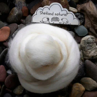 New 100g 100% Shetland Natural Cream White Wool Roving / Felting Needle Felting