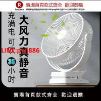 【高品質超低價】OPOLAR 小風扇學生宿舍小型床上靜音辦公室桌面usb充電電風扇便攜式大風力超長續航夾式風扇家用戶外露營電扇