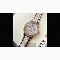 【ANNE KLEIN】AnneKlein手錶型號AN00611(粉色貝母錶面玫瑰金錶殼玫瑰金粉紅不鏽鋼陶瓷錶帶款)