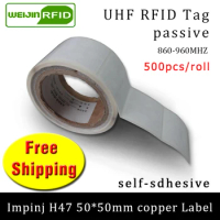 RFID tag UHF sticker Impinj H47 printable copper label 915mhz868mhz 500pcs free shipping long range adhesive passive RFID label