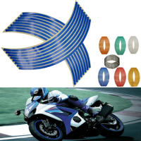 16Pcs Motorcycle Car Wheel Tire Stickers Reflective Rim Tape Moto Auto Decals For Suzuki BURGMAN 400 HAYABUSA GSXR1300