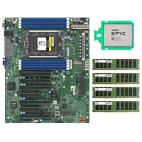 AMD EPYC 7532 CPU 32 Cores + Supermicro H12SSL-i Motherboard +4x 32GB 2666V RAM