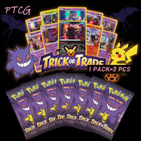 Original Pokemon Cards Trick or Trade Halloween Booster Bundle Gengar pokemon TCG Child Party Board Game Limited Collection card